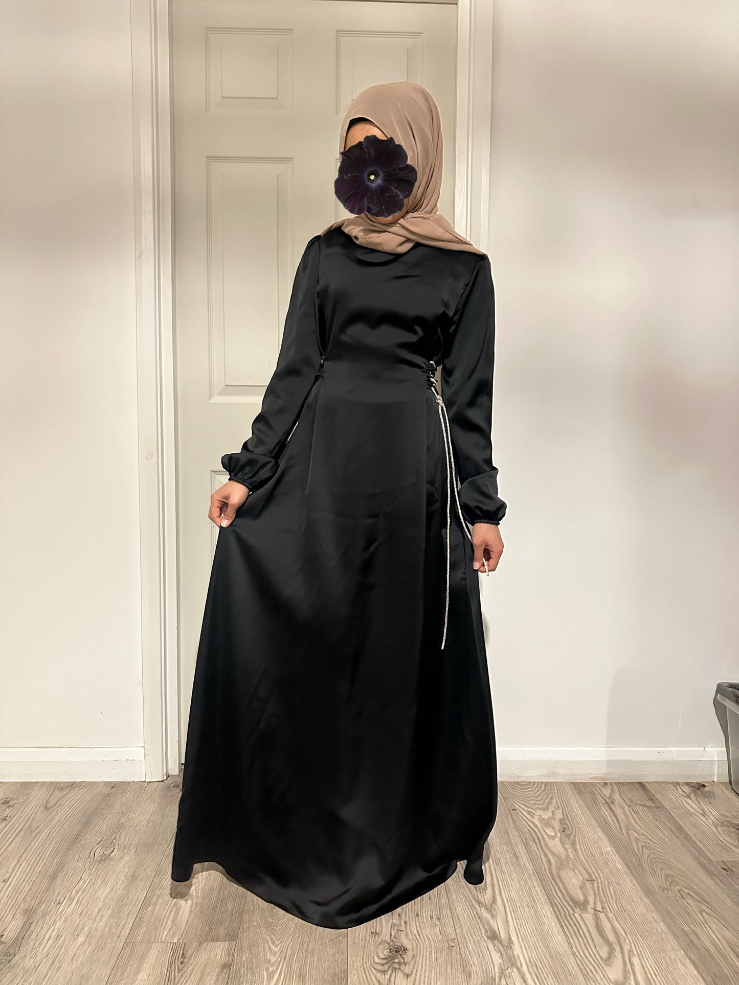 Side Tie Satin Dress