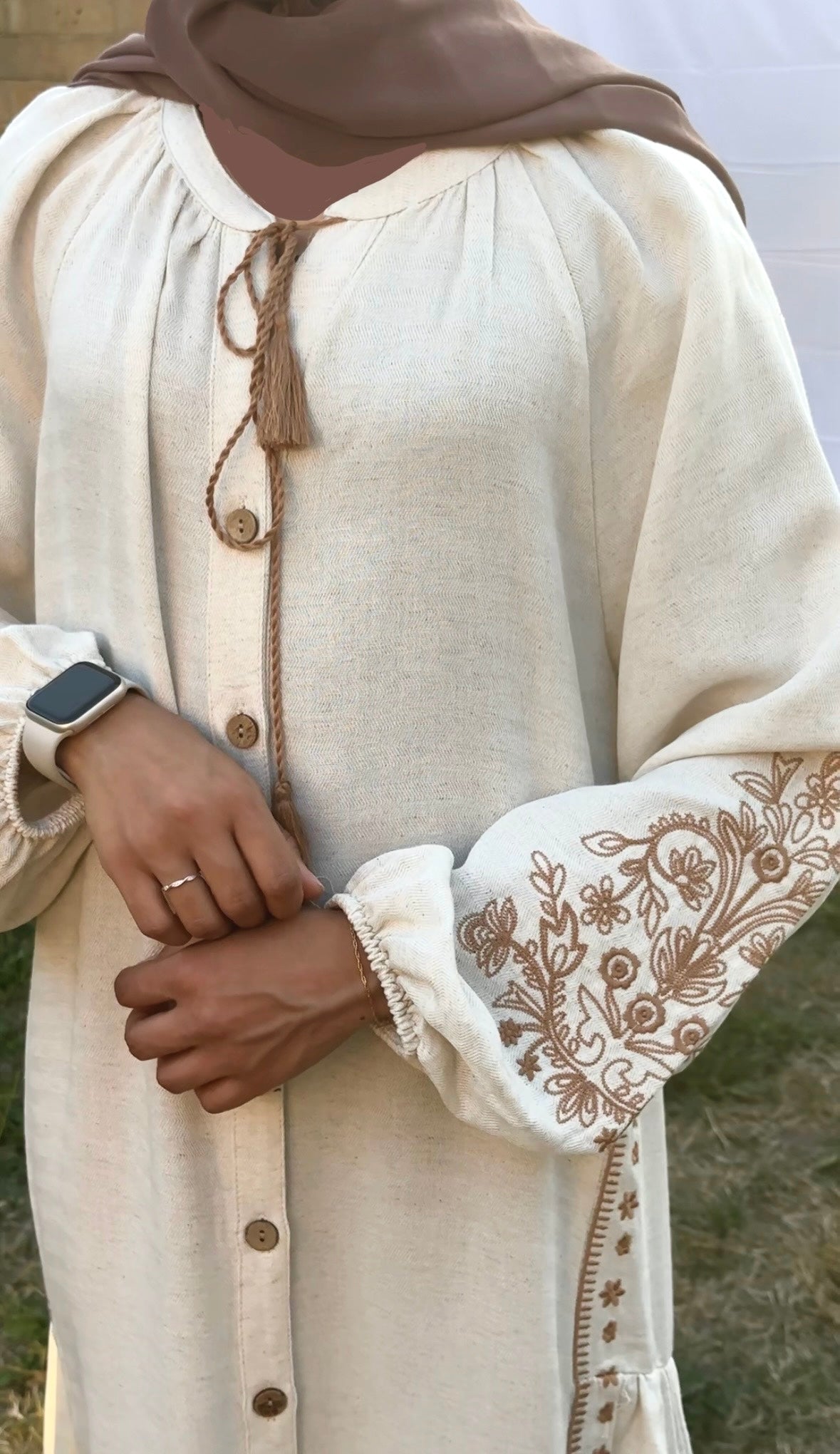 Embroidered Linen Dress