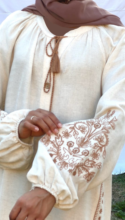 Embroidered Linen Dress