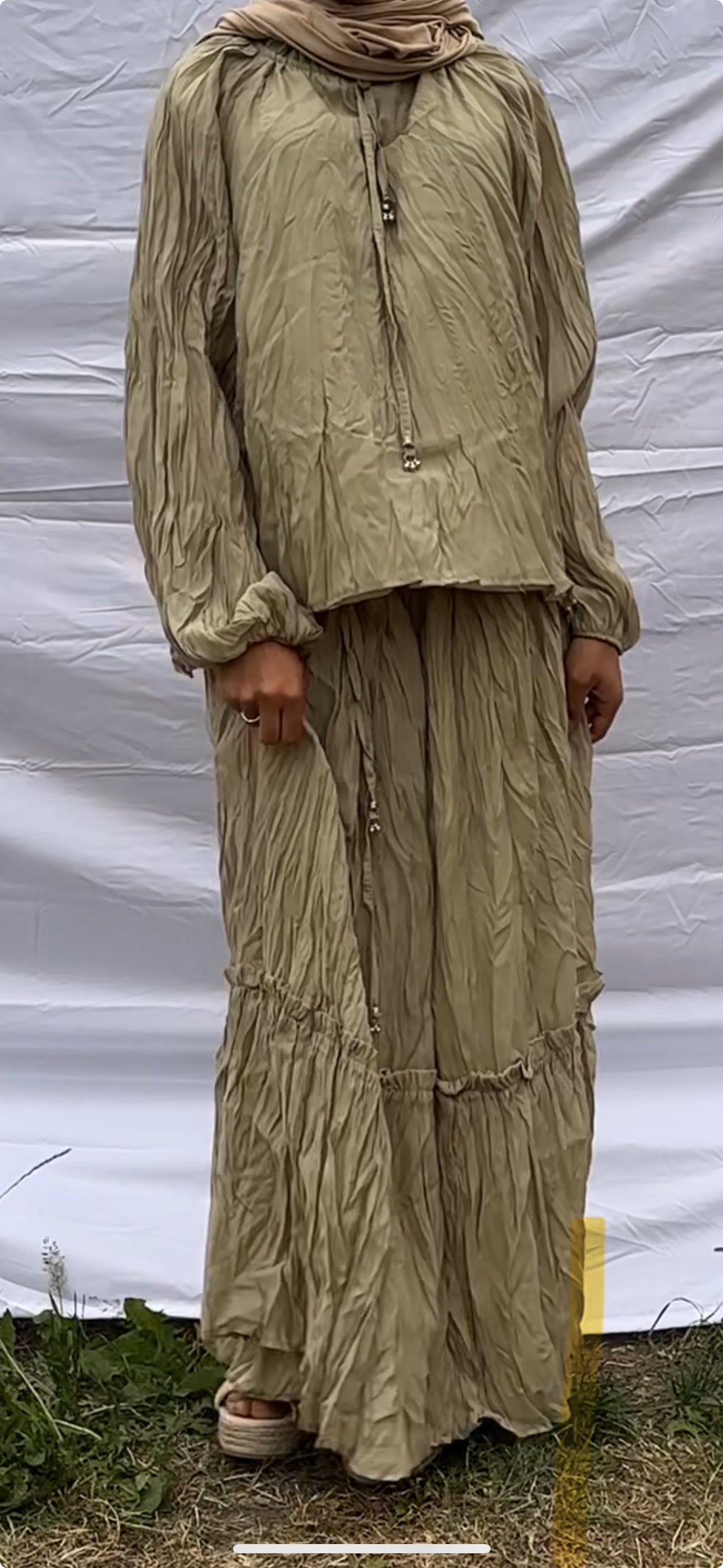 Crimped Skirt Co-ord Set