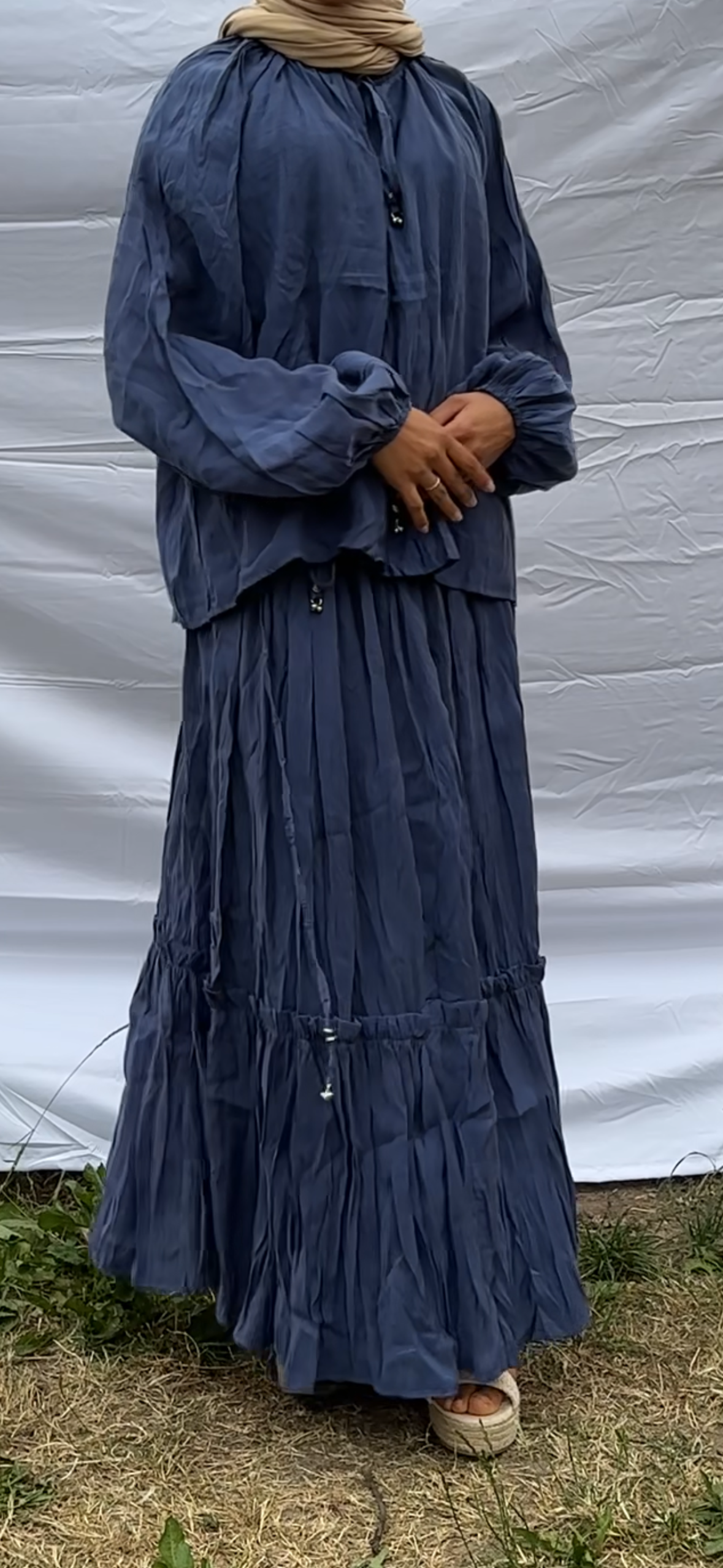 Crimped Skirt Co-ord Set
