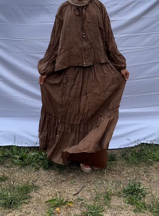 Crimped Skirt Co-ord Set