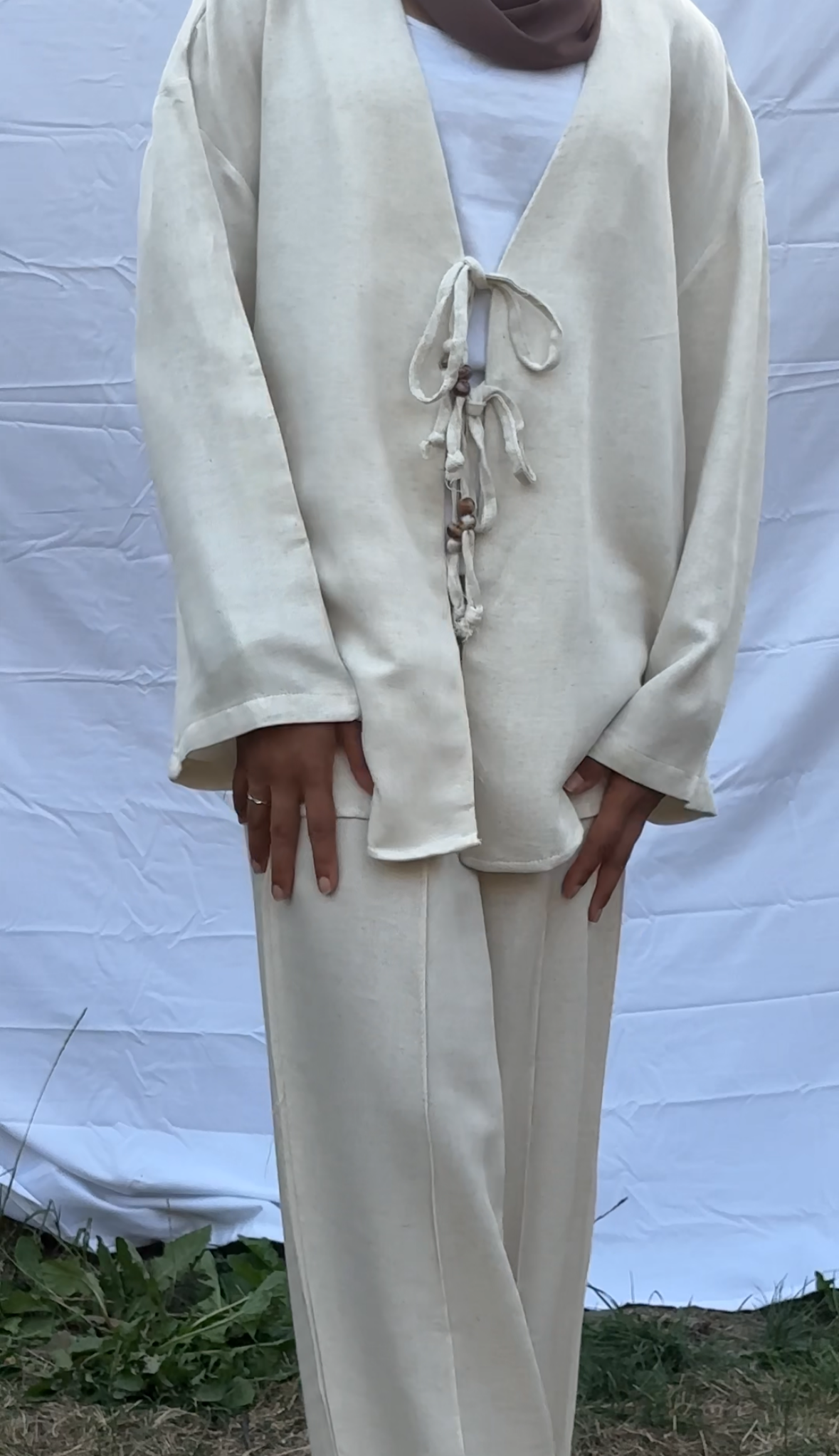 Linen Bow Tie Co-Ord Set