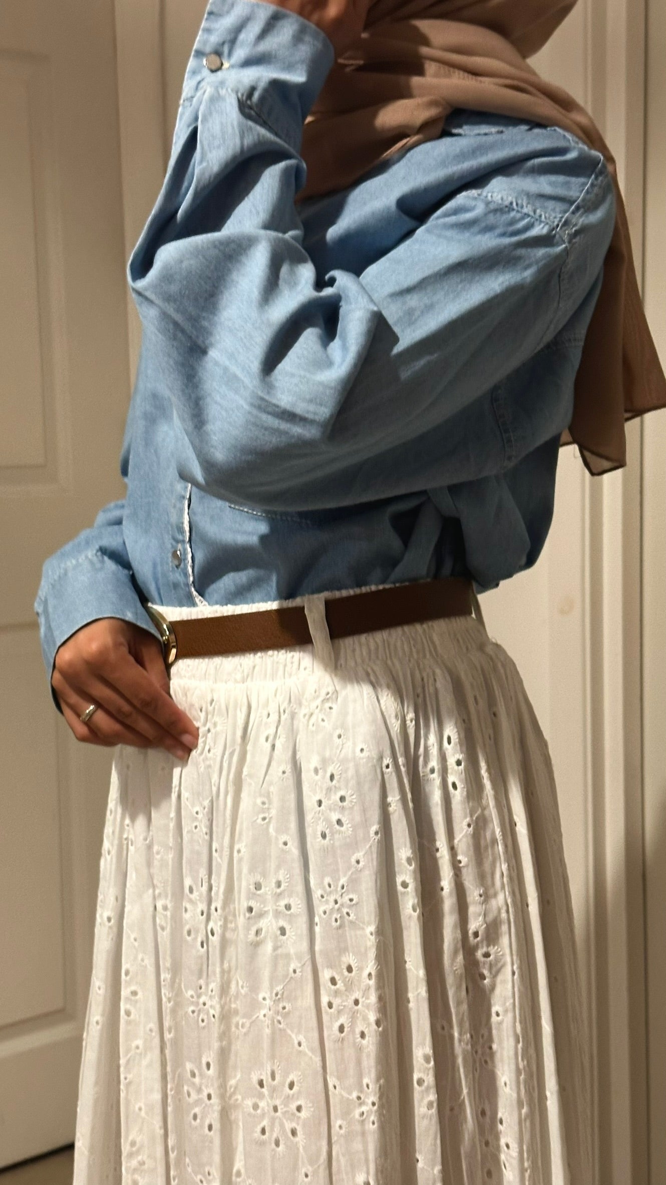 White Swiss Embroidered Skirt Set