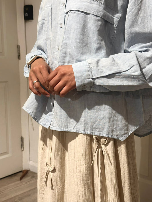 Bow Skirt Set - Cream