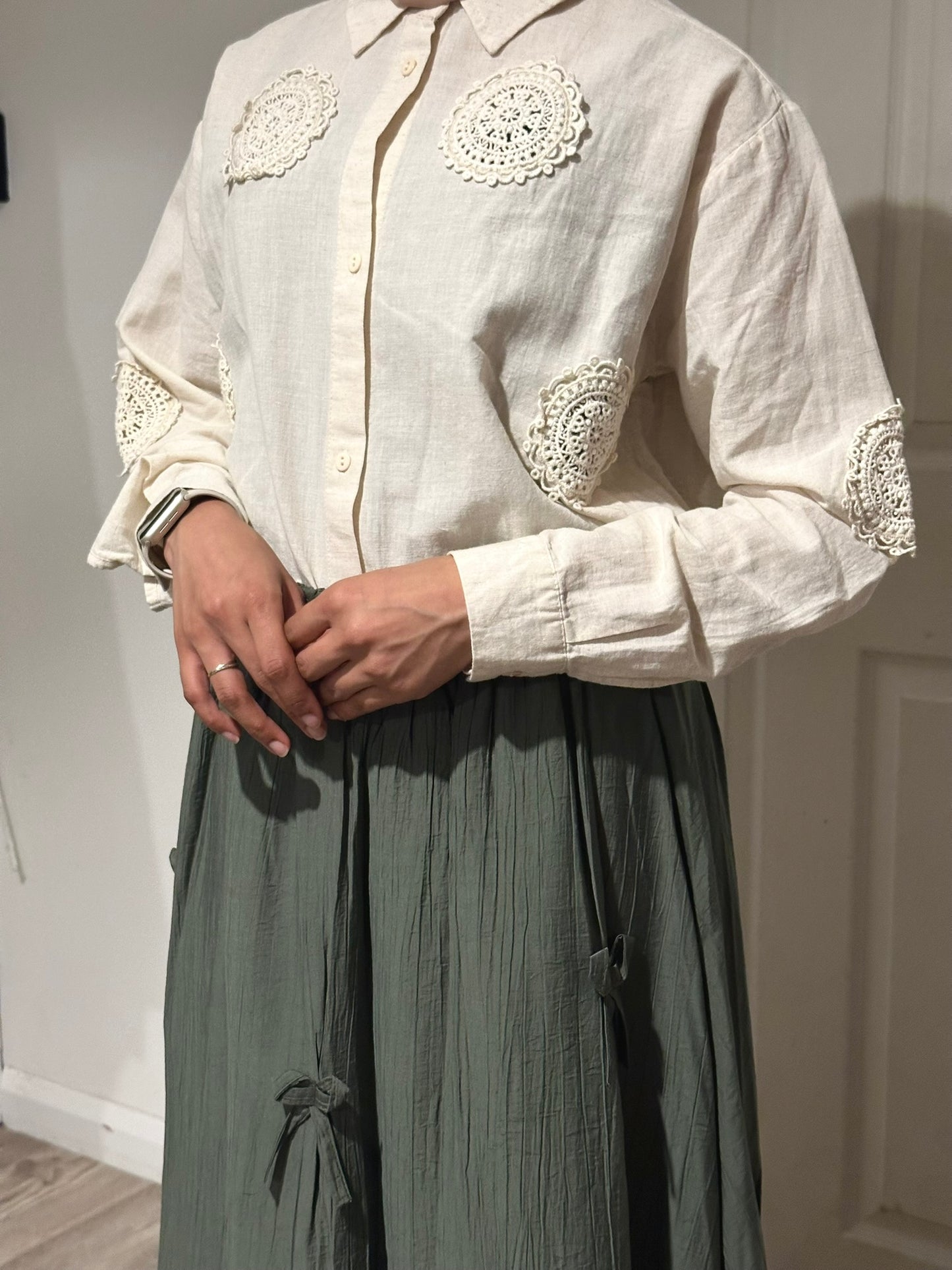 Bow Skirt Set - Green
