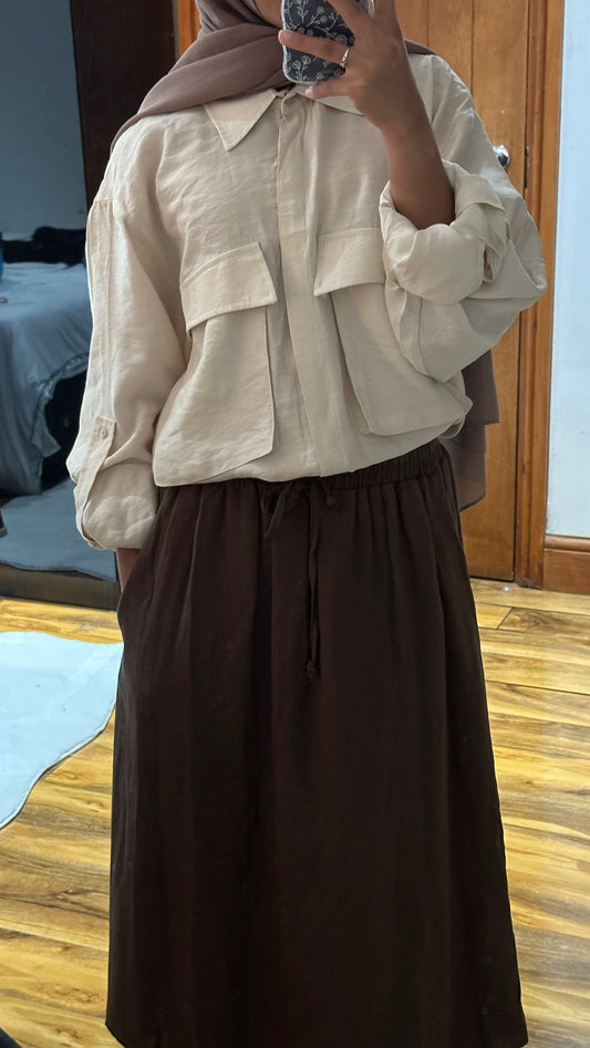 Double Tiered Linen Skirt