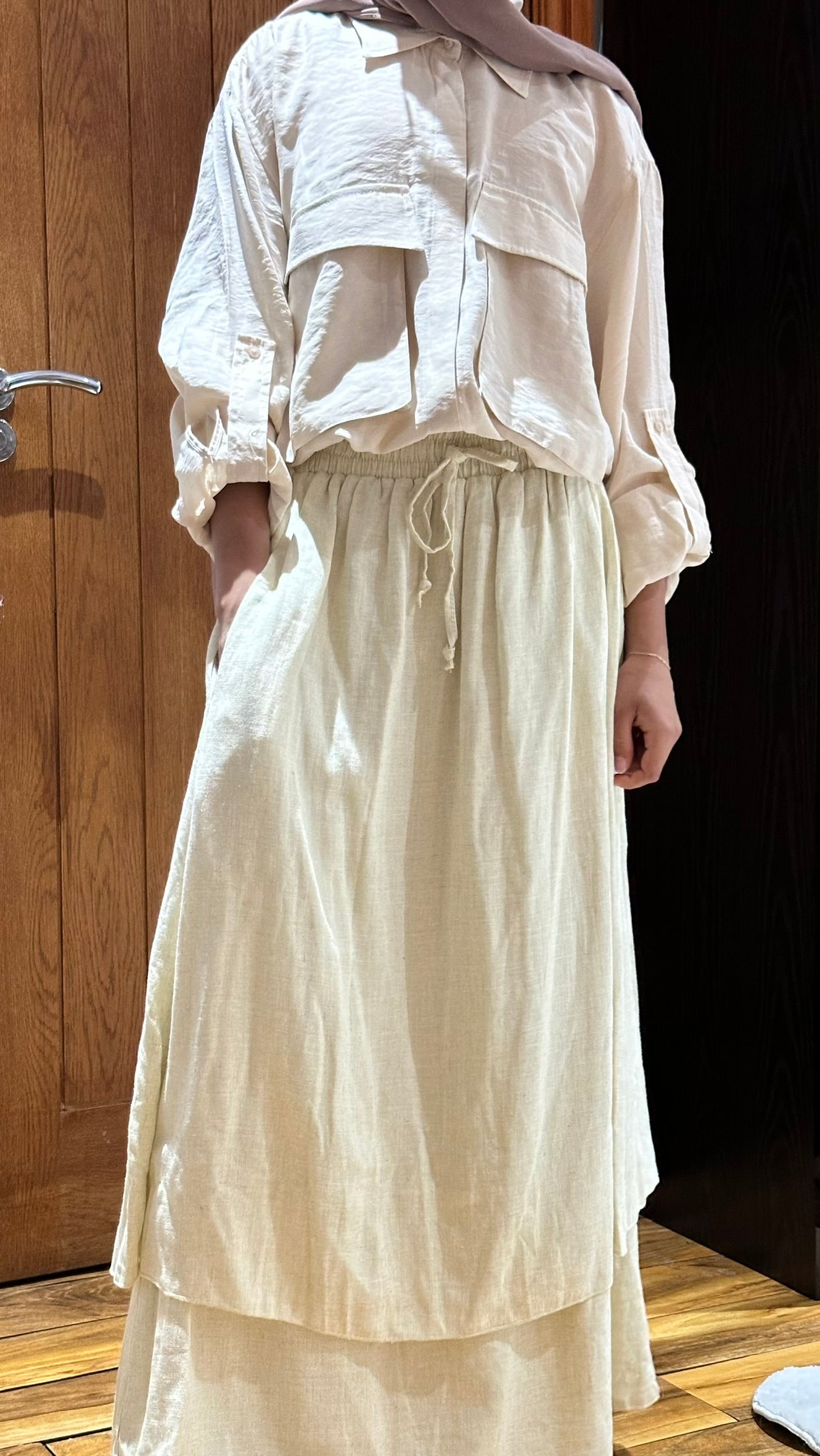 Double Tiered Linen Skirt
