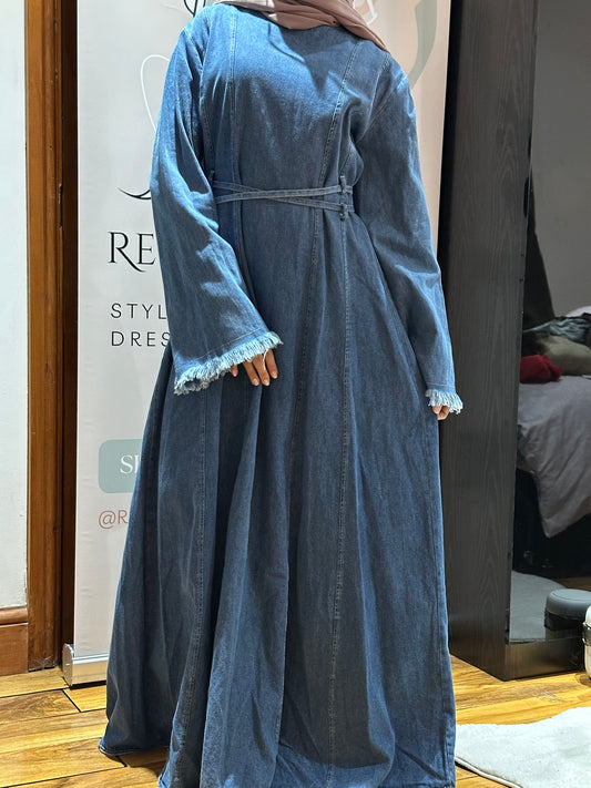 Denim Double Belt Dress