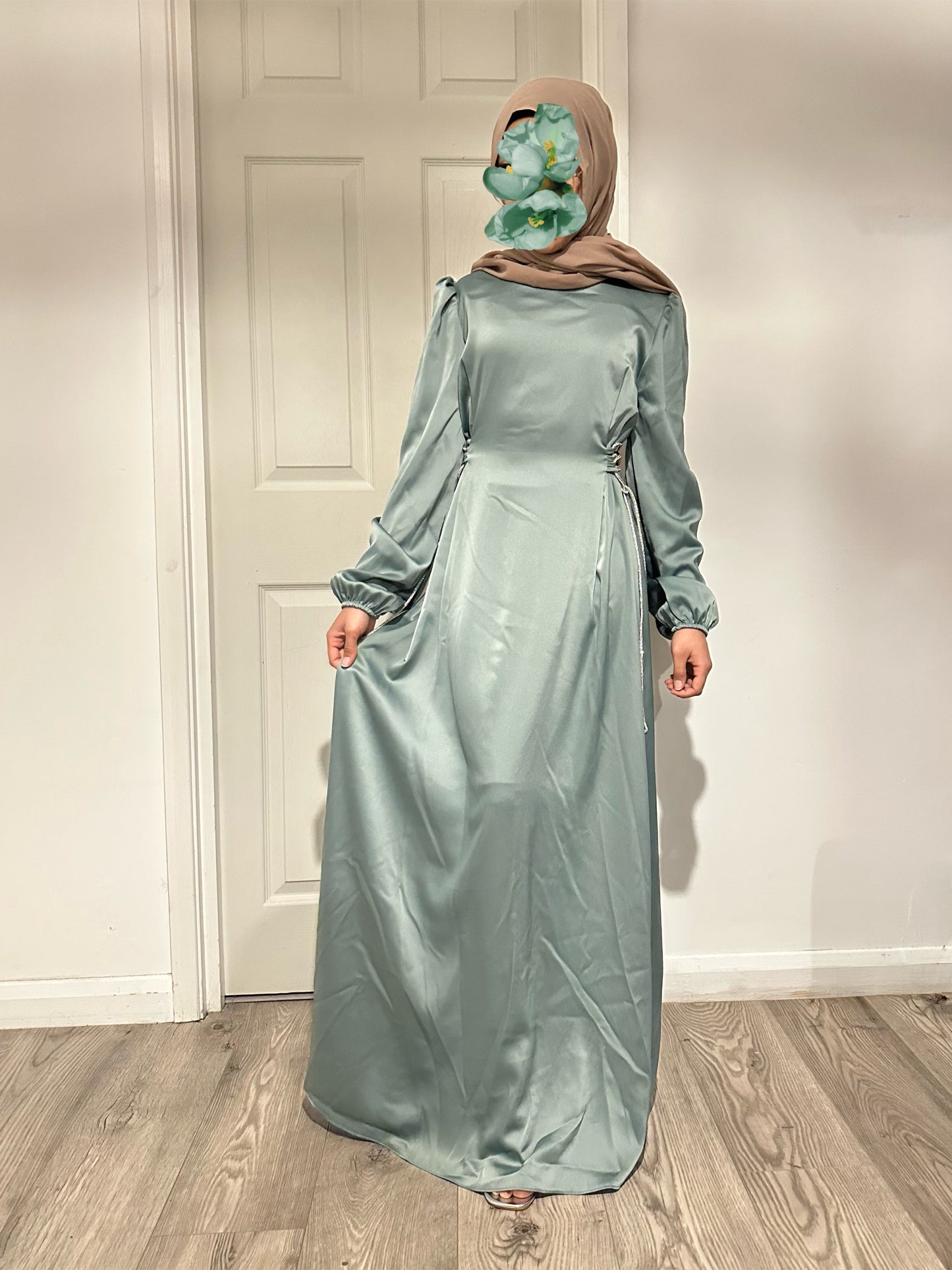 Side Tie Satin Dress