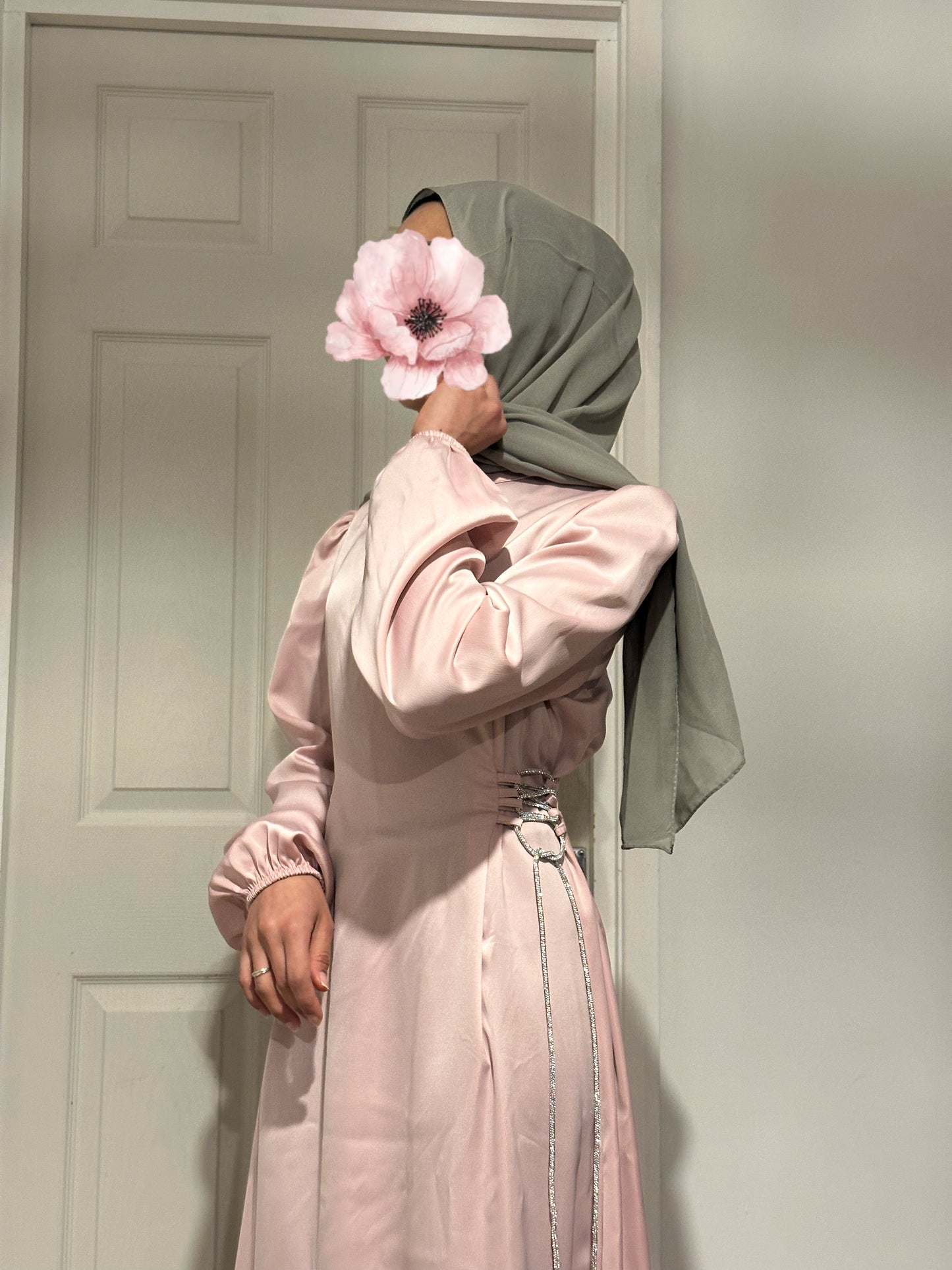 Side Tie Satin Dress