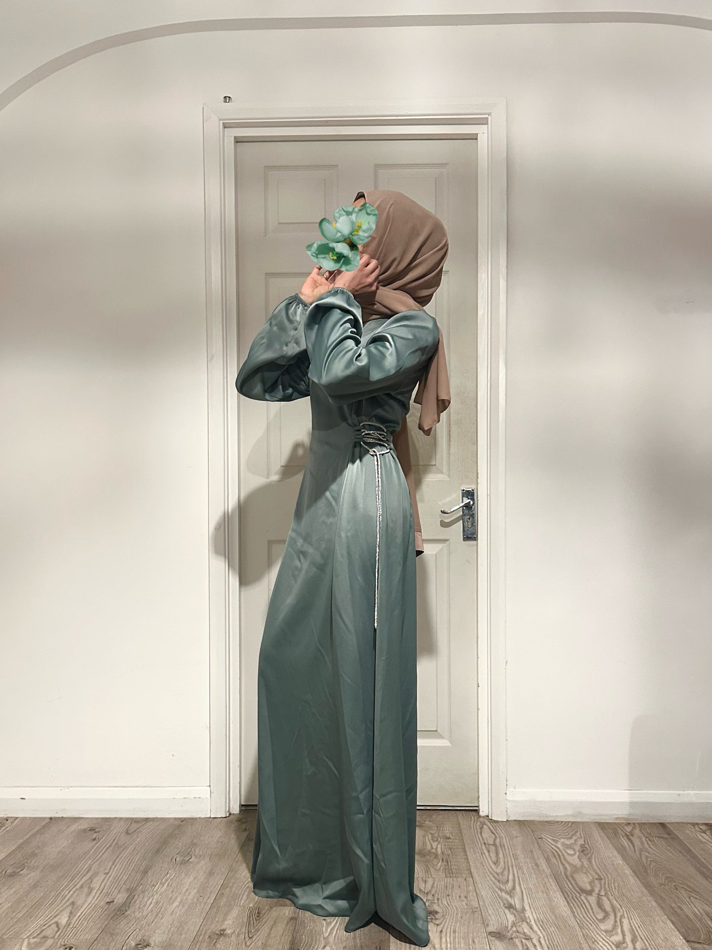 Side Tie Satin Dress