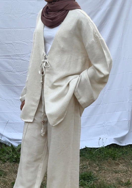 Linen Bow Tie Co-Ord Set