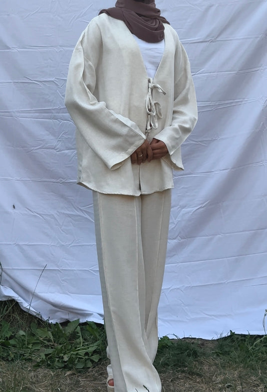 Linen Bow Tie Co-Ord Set