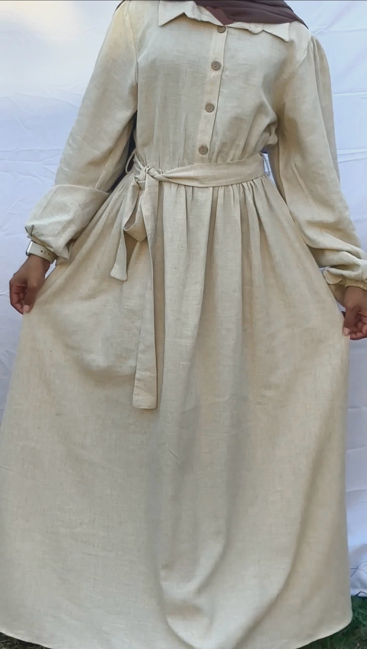 Button Up Linen Dress