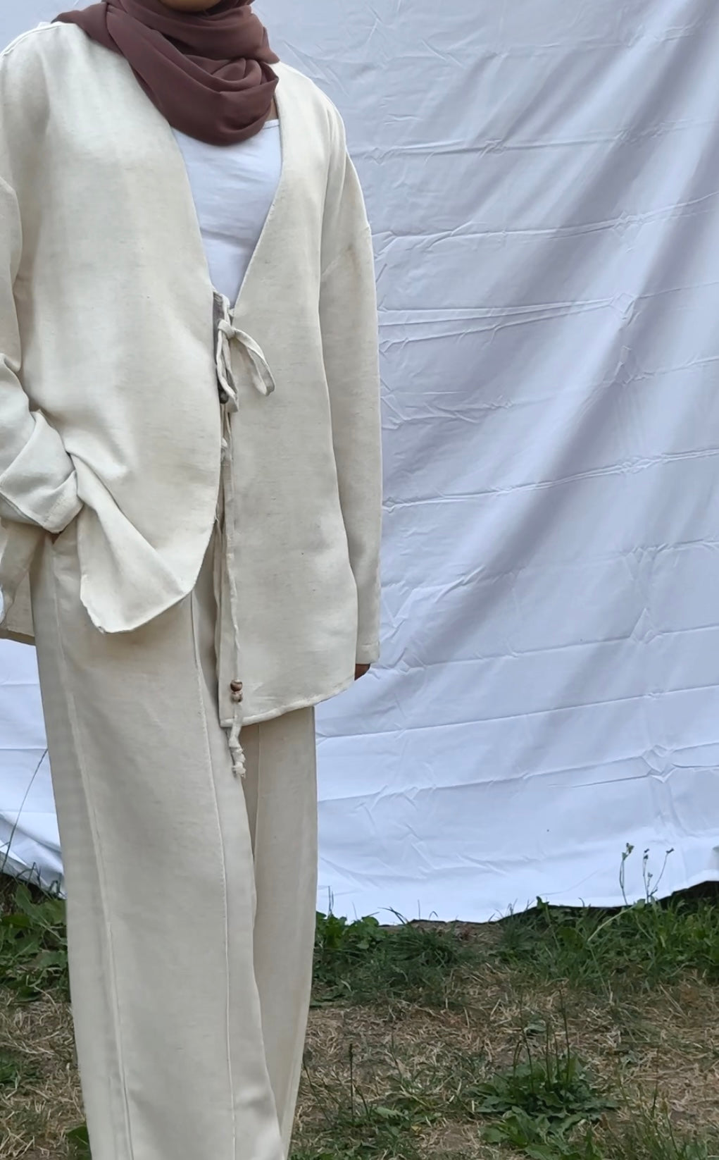 Linen Bow Tie Co-Ord Set