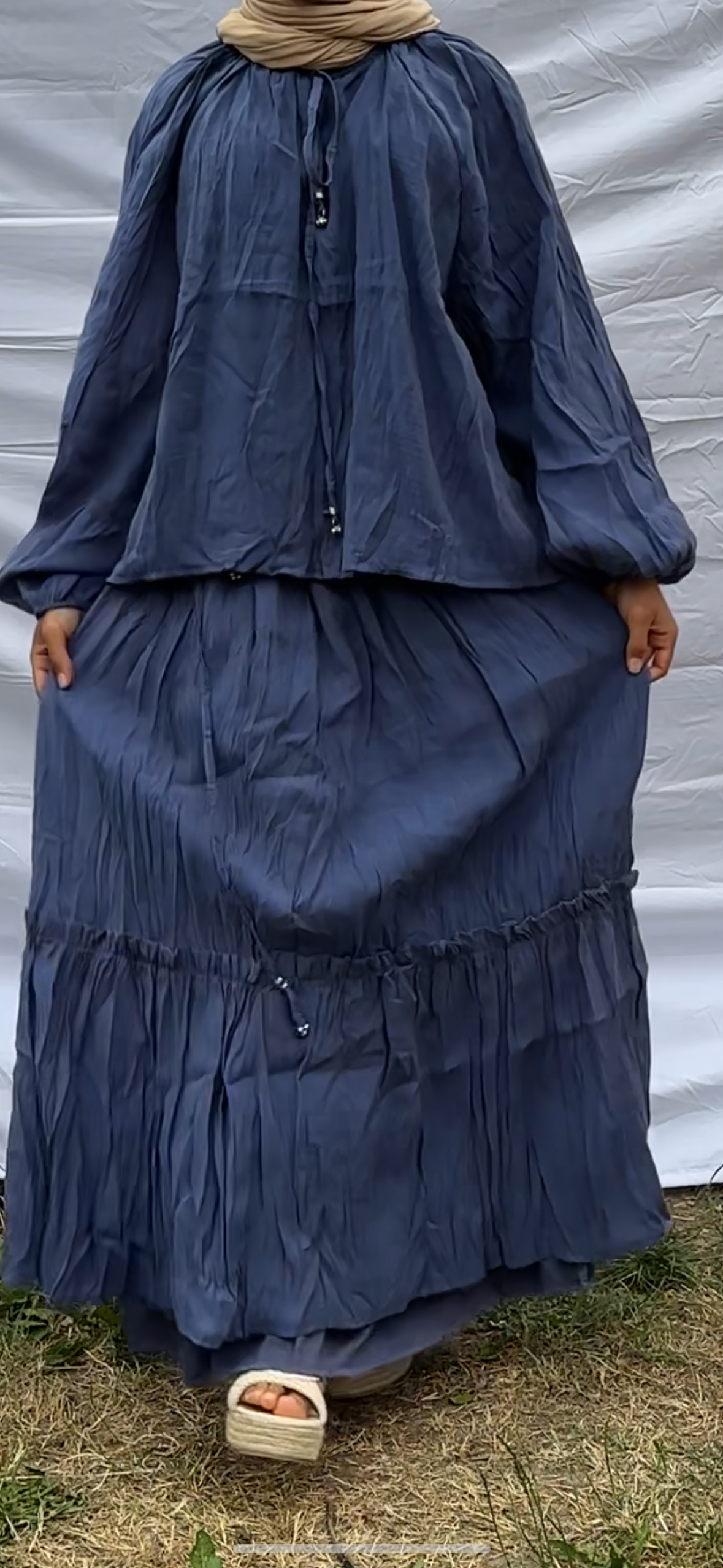 Crimped Skirt Co-ord Set