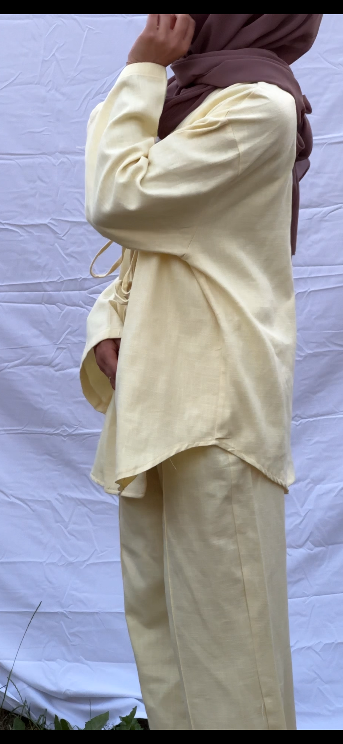Yellow Linen Bow Co-ord Set
