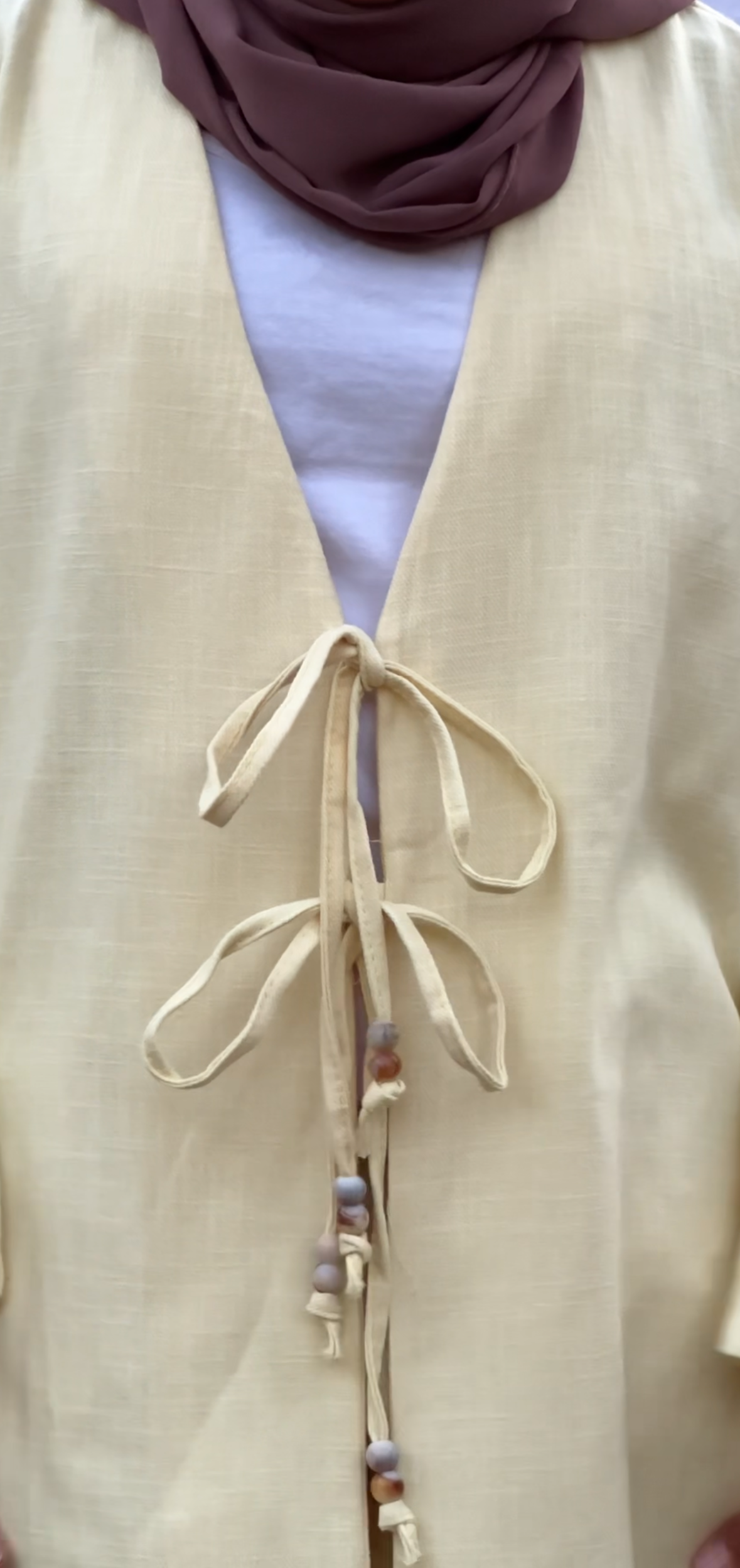 Yellow Linen Bow Co-ord Set