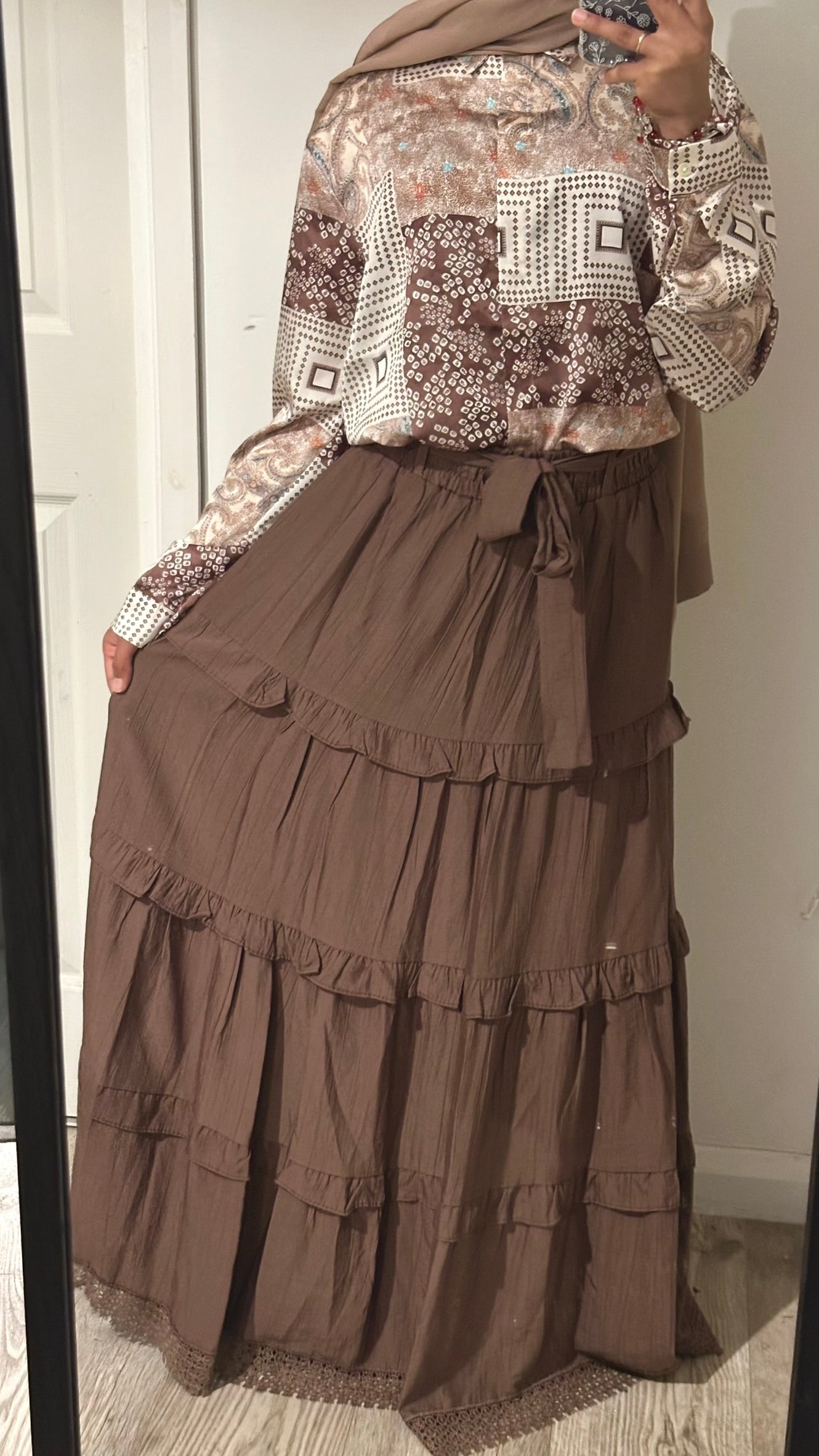 Tiered Lace Edge Skirt Set