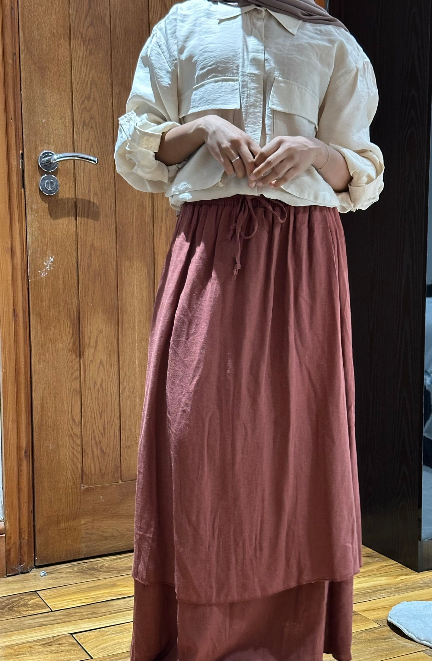 Double Tiered Linen Skirt