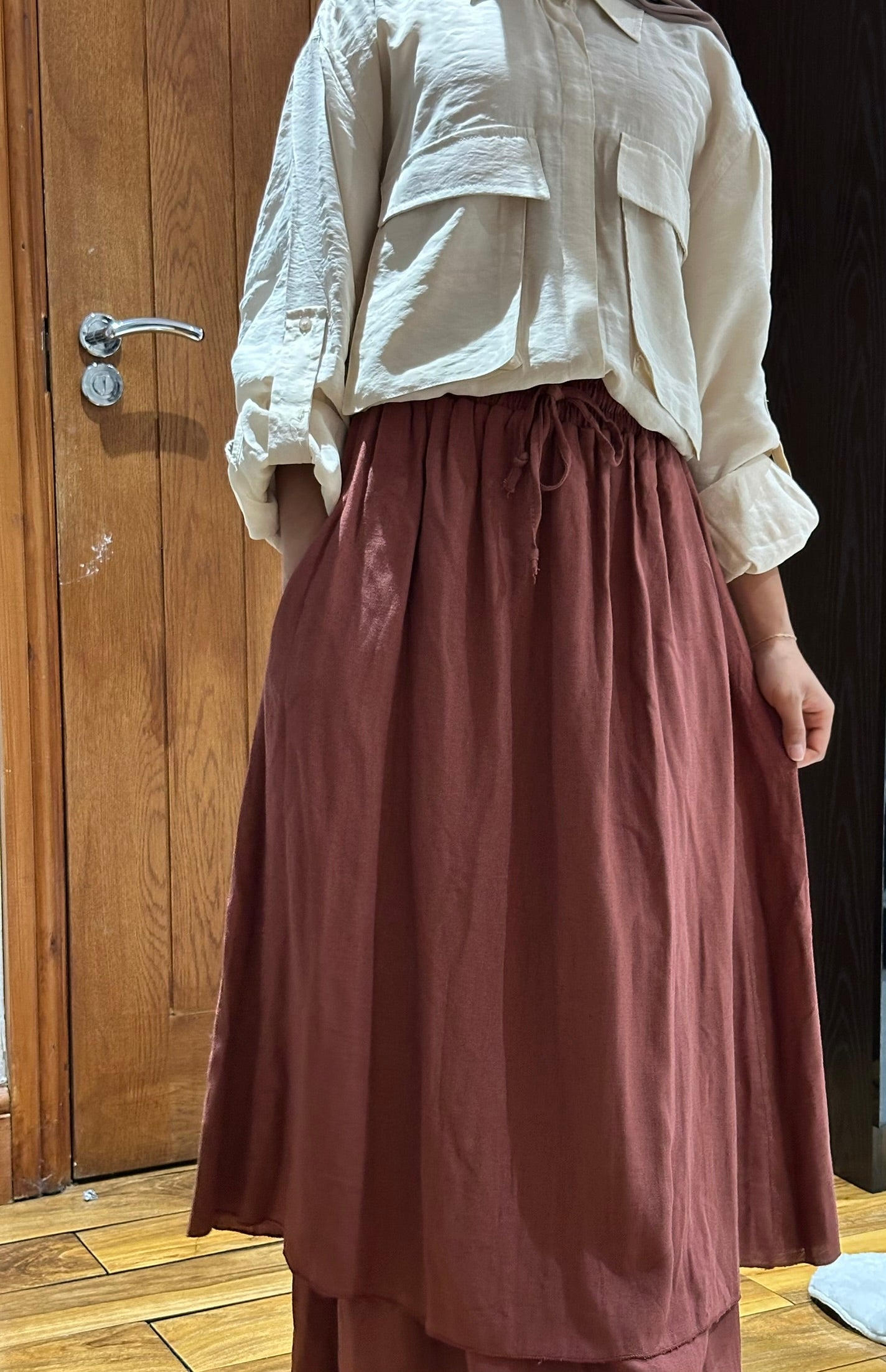 Double Tiered Linen Skirt