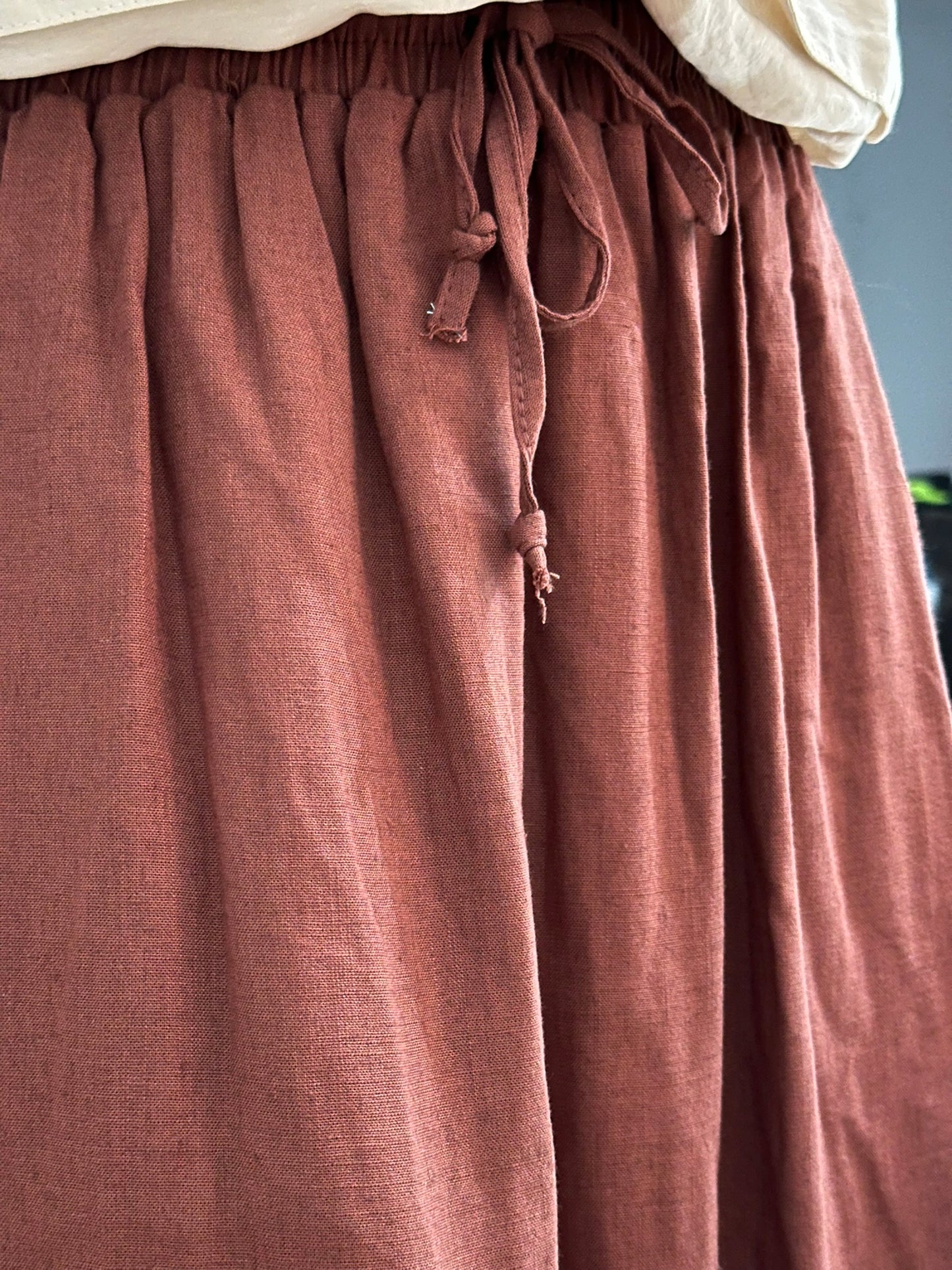 Double Tiered Linen Skirt