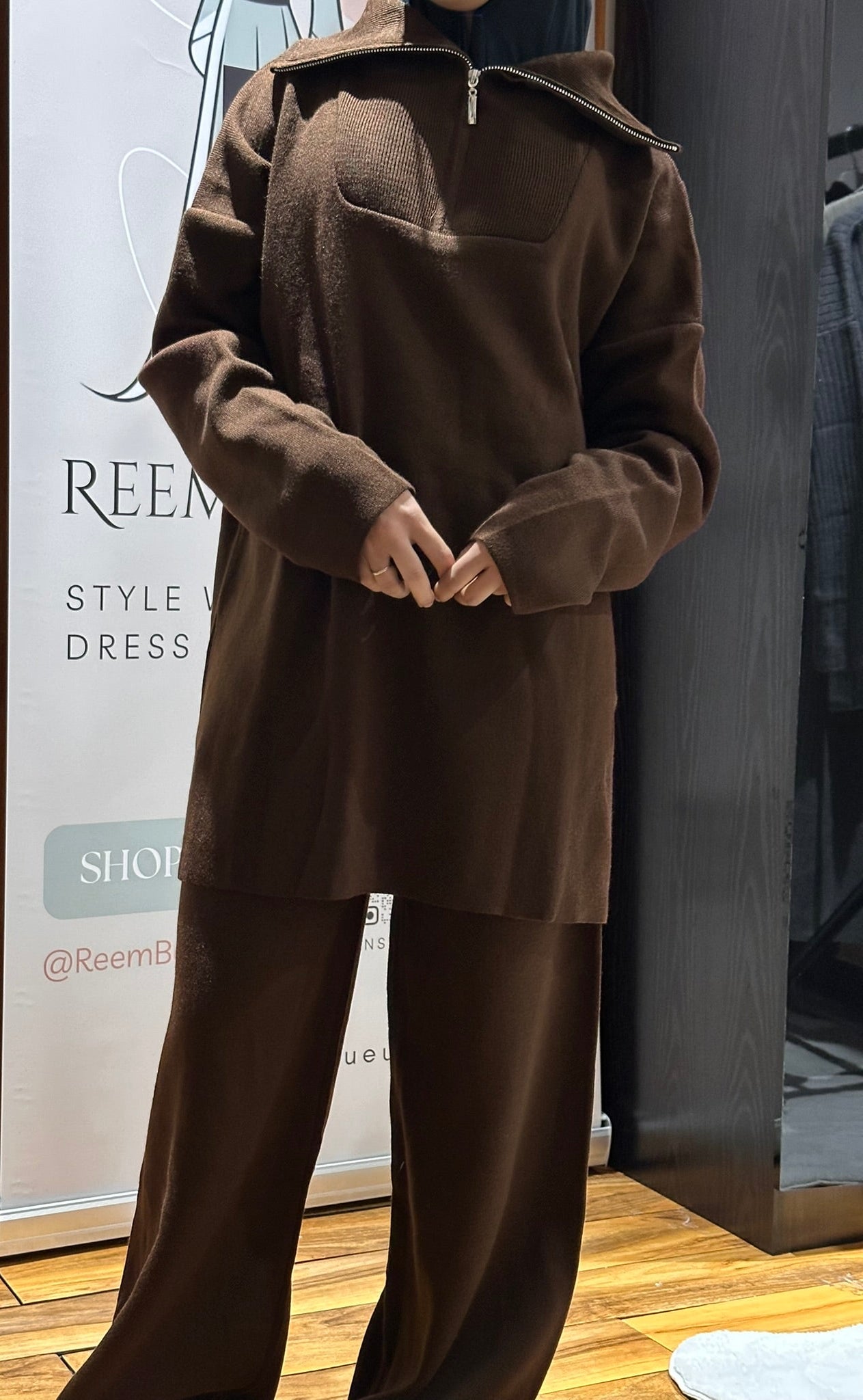 Quarter Zip Knitted Co-ord Set