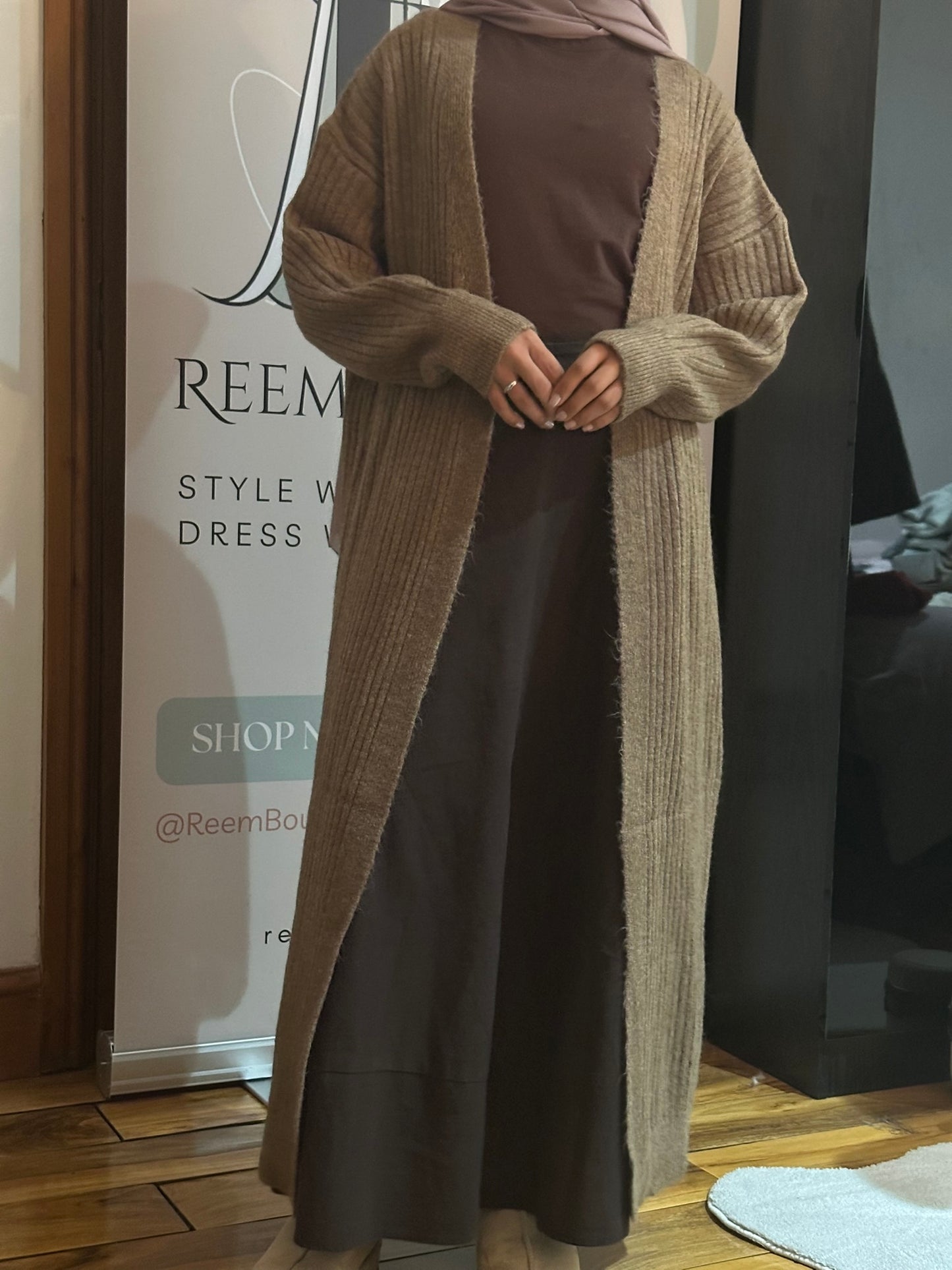 Rib-Knitted Cardigan