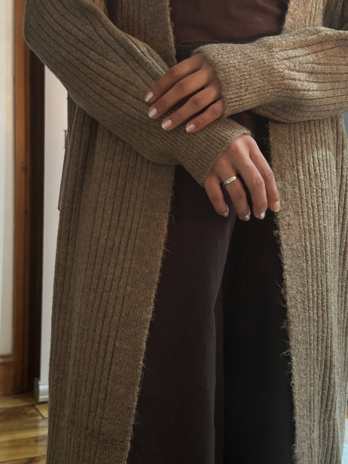 Rib-Knitted Cardigan