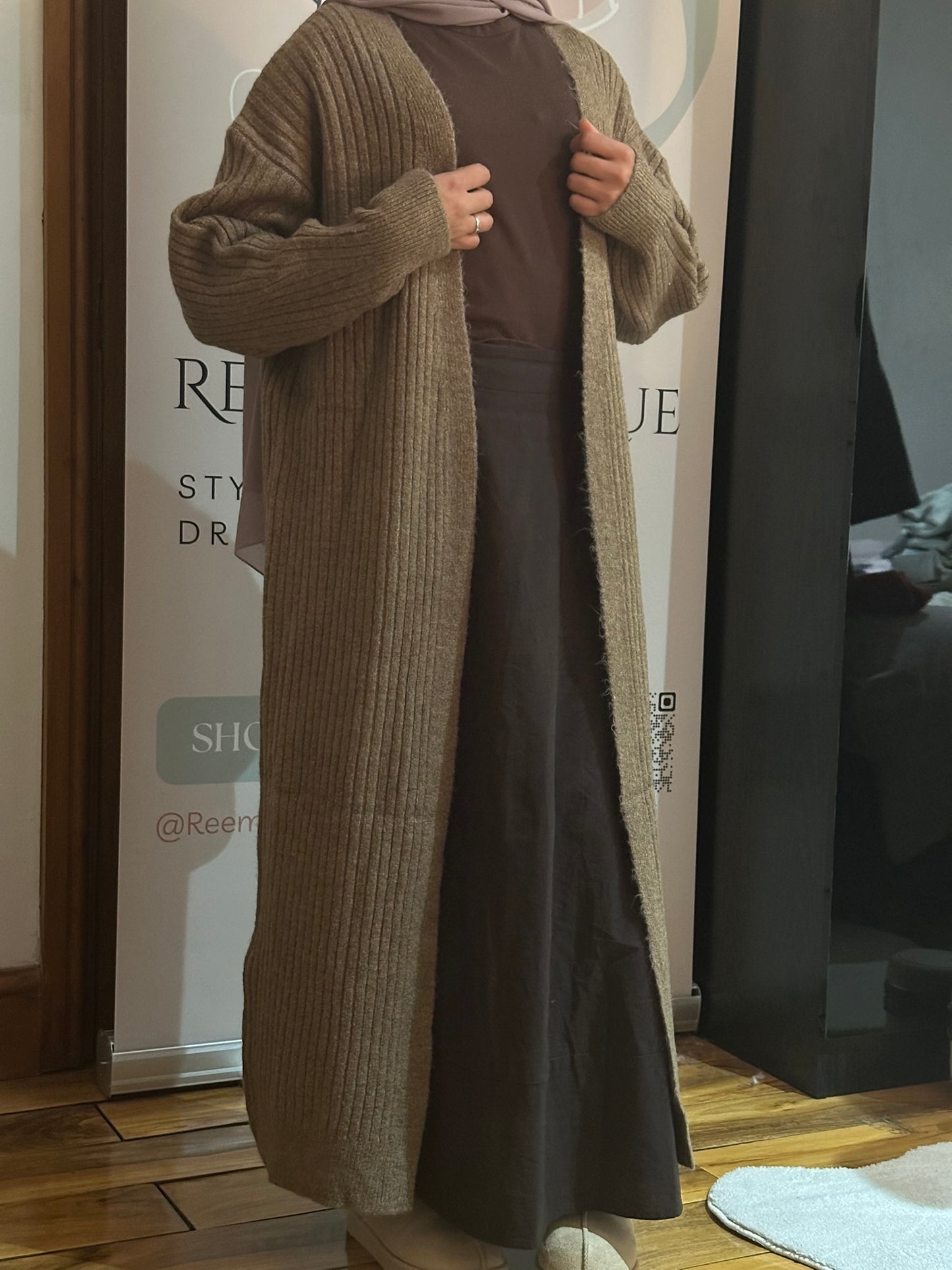 Rib-Knitted Cardigan