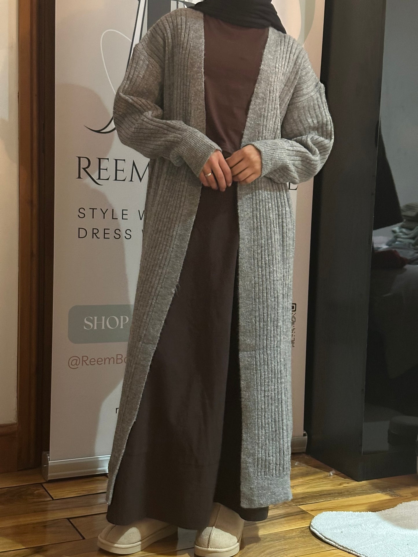 Rib-Knitted Cardigan