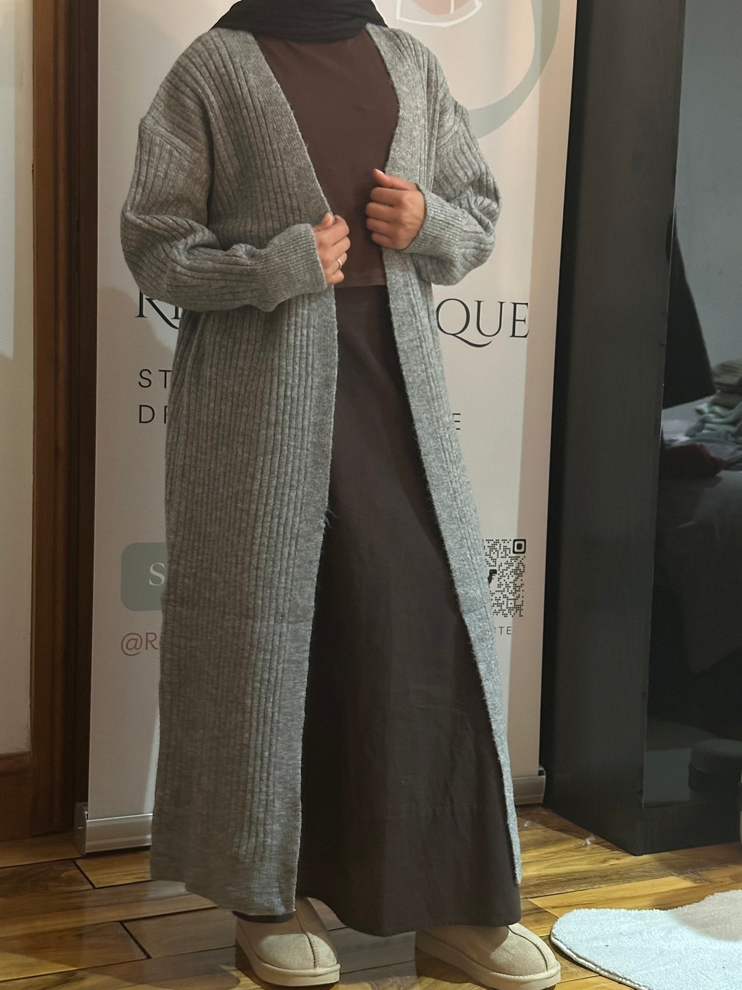 Rib-Knitted Cardigan