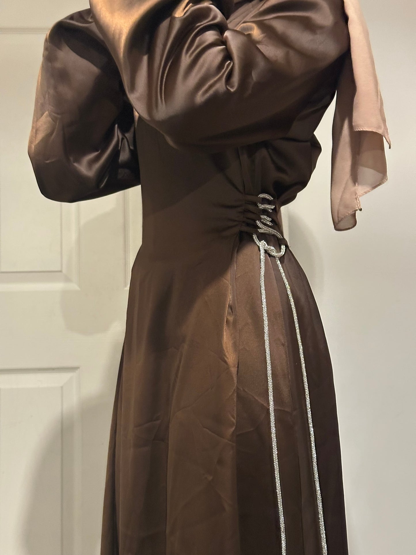 Side Tie Satin Dress