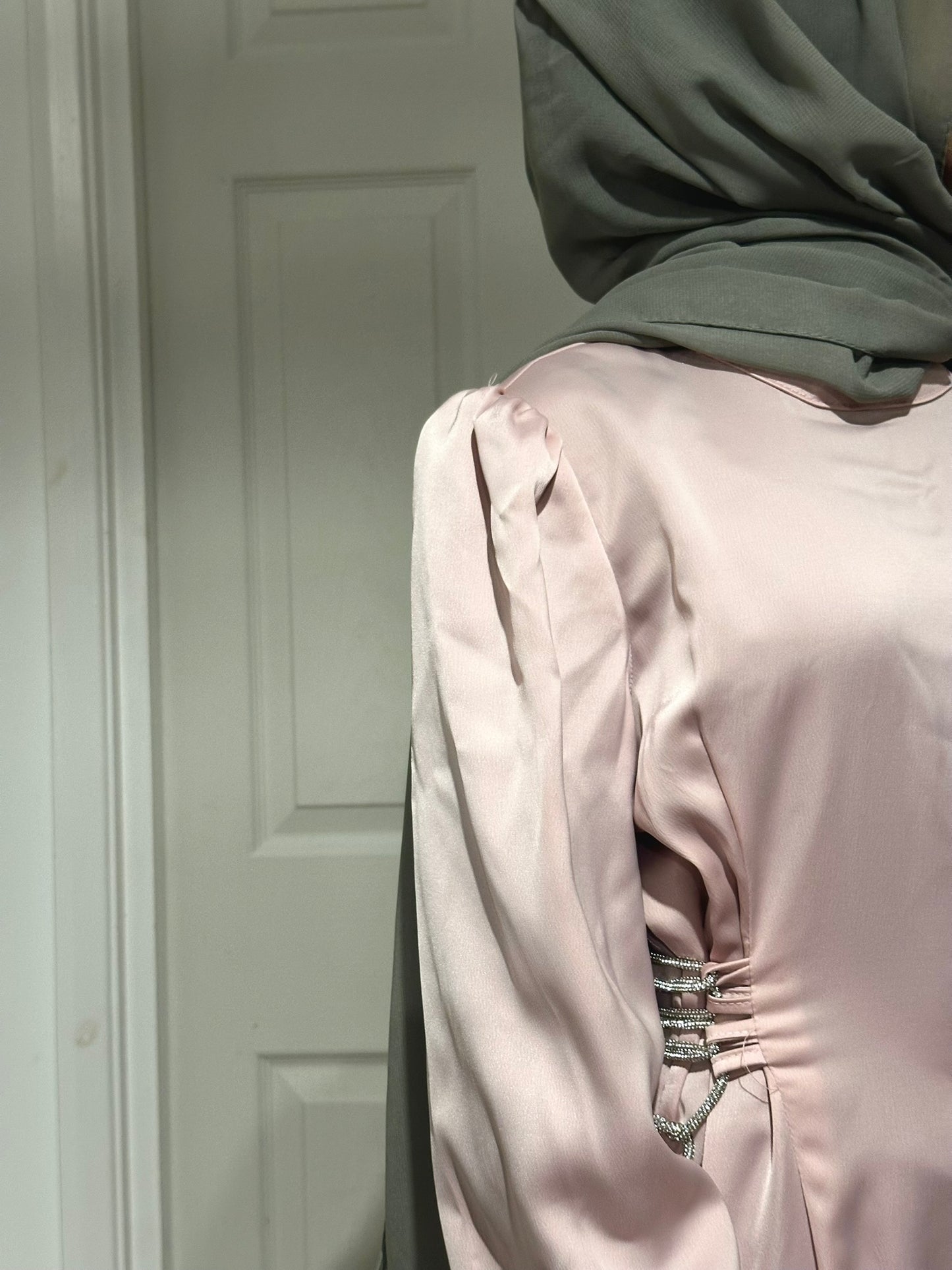 Side Tie Satin Dress